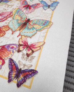 broderie papillon encadrement artem